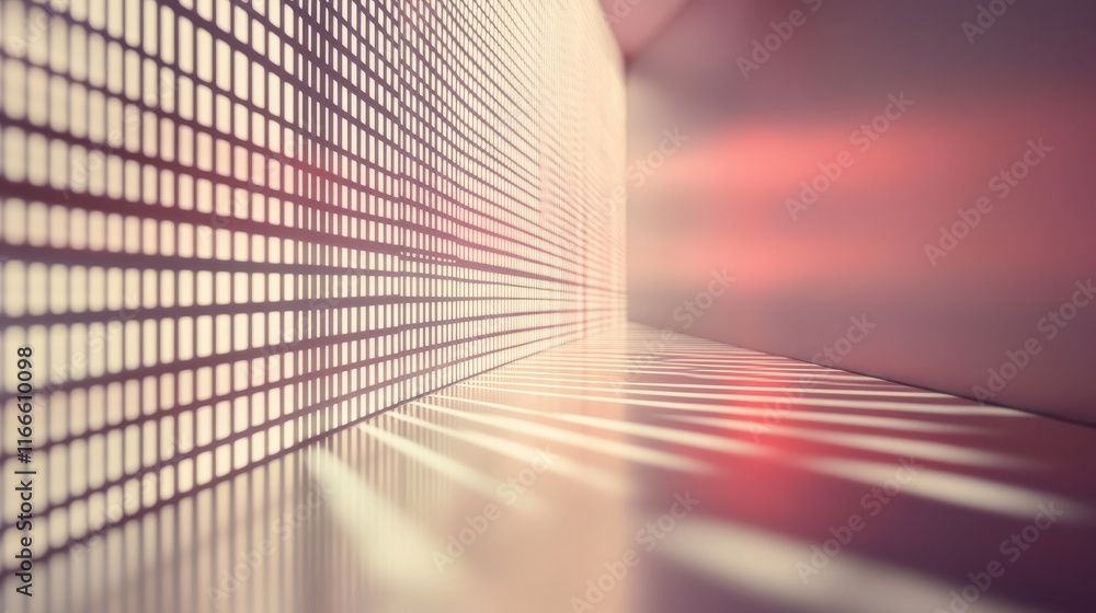 Poster elegant futuristic light and reflection with grid line background
