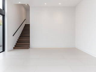 Obraz premium Refined Foyer with White Embossed Wall Tiles