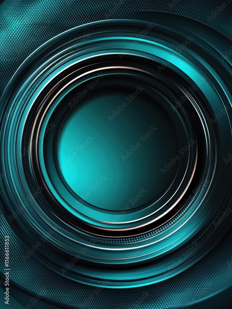 Poster tech abstract background with metallic circles. geometric vector design