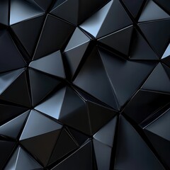 Dark 3d triangular wall design â abstract black background with geometric shapes for modern...