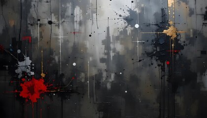 Abstract Cityscape: A Symphony of Splashes and Lines