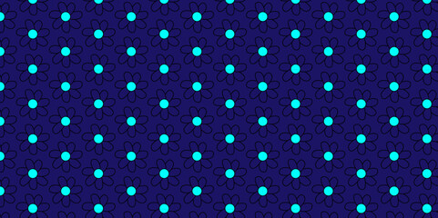 Bright colorful daisy flowers. textile, fabric, background, wallpaper, packaging paper. allover vector small flower. Seamless Floral Pattern. twigs, leaves, buds. Hand painted, vintage, illustration