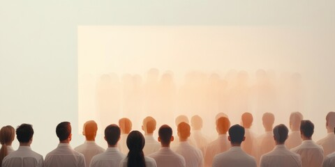 Surreal Gathering Enthusiasts Watching Archival Football Footage in Sepia