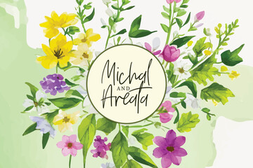 Blank background watercolor with floral abstract wet hand drawn for wallpaper, card greeting, poster, design, cover, invitation.