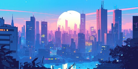 denver colorado animated cartoon illustration 