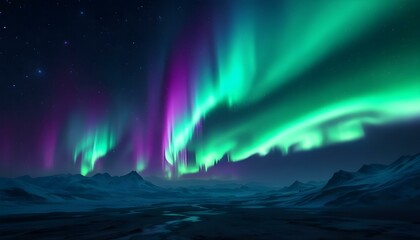 Naklejka premium Captivating aurora borealis shines over Earth, illustrating the beauty of space