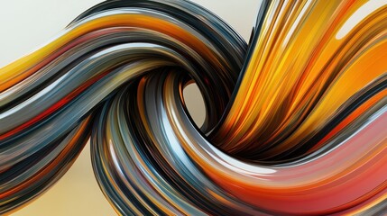 Abstract 3d rendering of twisted lines. Modern background design, illustration of a futuristic shape. High quality illustration