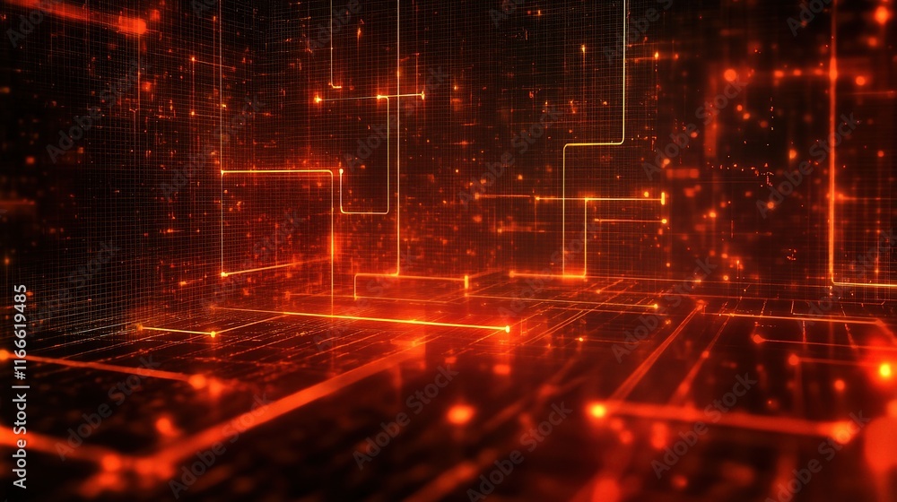 Poster glowing digital grids background for tech inspired projects