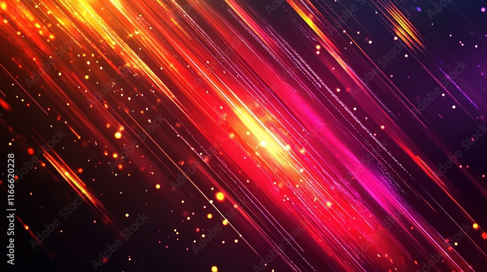 Aufkleber vibrant abstract digital background with intersecting colorful lines