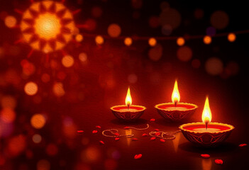Happy Diwali illustration. Pattern for banners, covers, greeting cards, for printing on wall decorations.