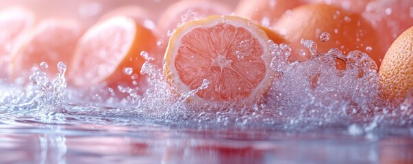 Juicy Citrus Splash: A Refreshing Burst of Pink Grapefruit