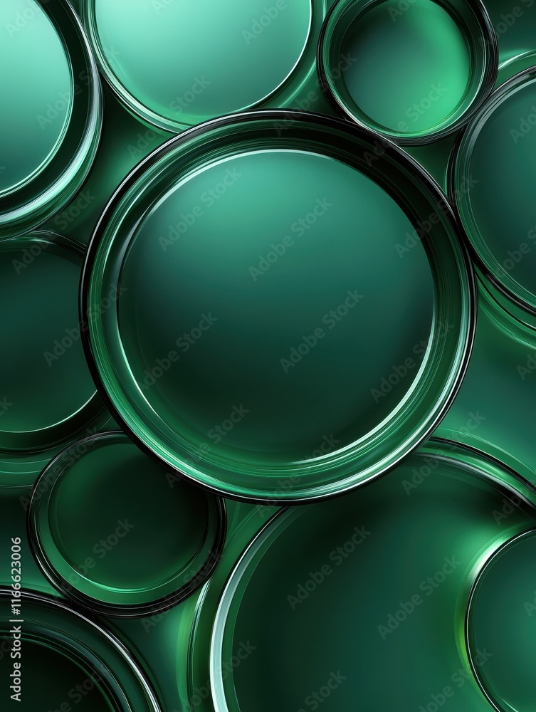 Poster abstract green shiny background with smooth circles