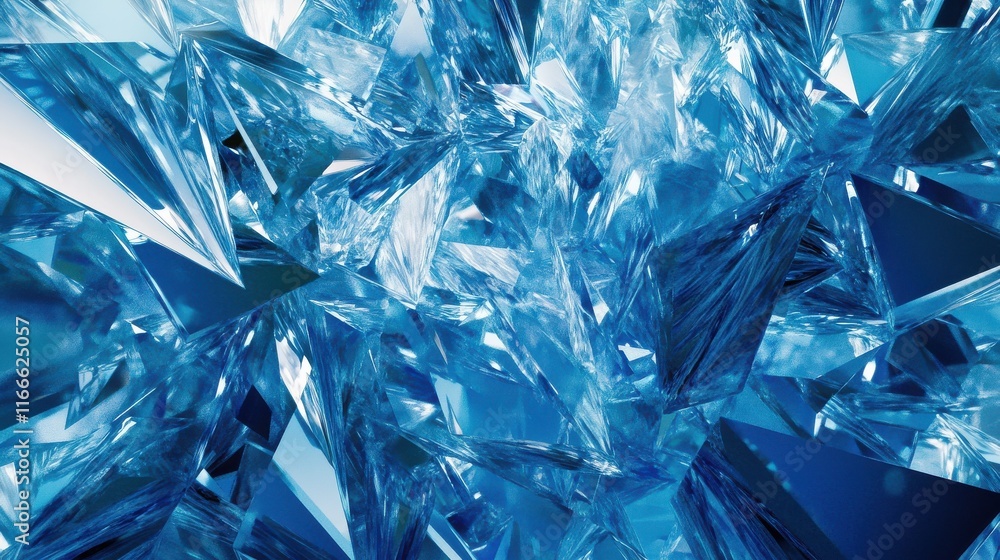 Poster abstract polygon background with a modern, angular design in various shades of blue.