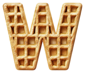 PNG Letter W waffle symbol confectionery.