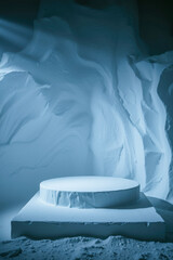 icy blue platform snowy setting