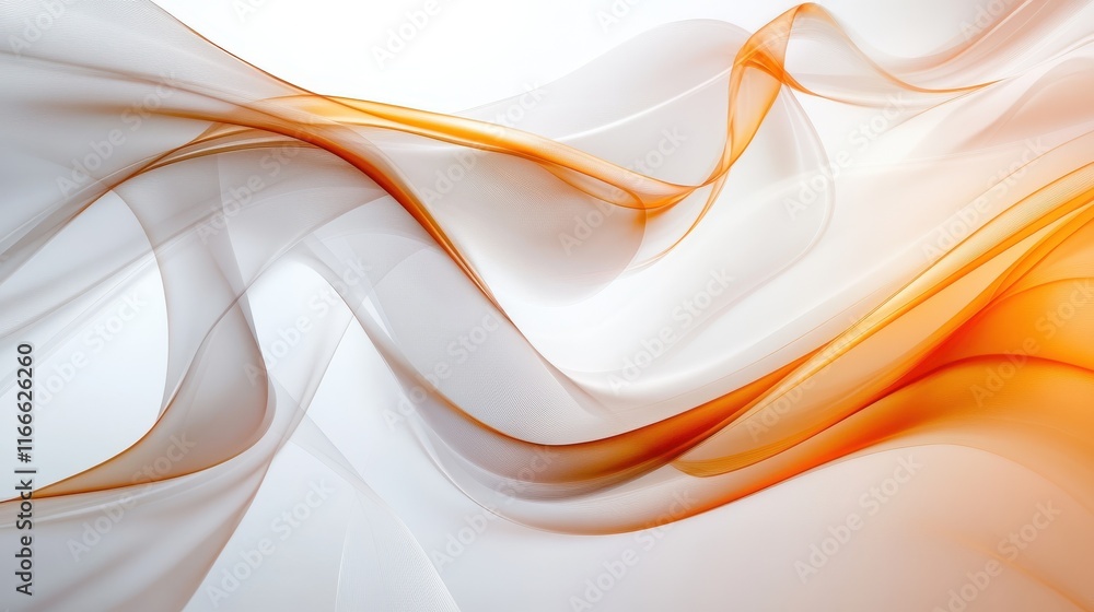 Poster curvy translucent sheets forming an abstract flowing shape. dynamic motion, neon background