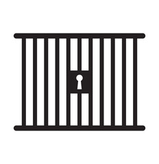 Jail icon vector isolated on white background, logo concept of Jail sign on transparent background, black filled symbol 