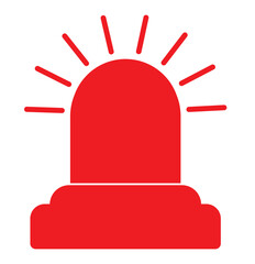 Red emergency flashers siren icon. Siren icon in flat style. Emergency siren. Vector illustration. Medical emergency siren icon set in black and red and filled and outlined. urgent alert security
