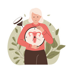 Illustration of menopause concept. Illustrations for websites, landing pages, mobile apps, posters and banners. Trendy flat vector illustrations