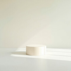 cylindrical platform a minimalist studio setting