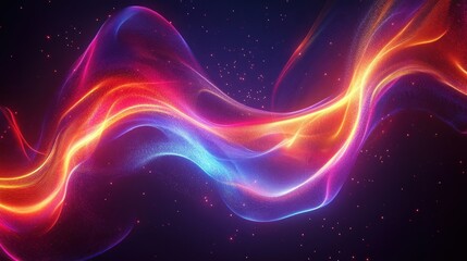 Fototapeta premium Cosmic Flow: A mesmerizing display of vibrant energy currents flowing through the dark expanse of space, creating a breathtaking spectacle of color and light.