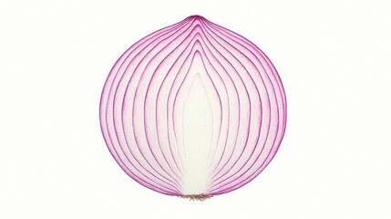 Closeup of a Sliced Red Onion