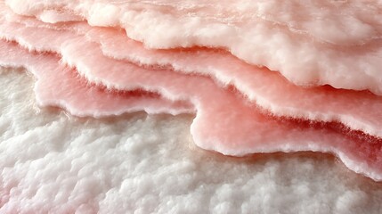 Layered Pink and White Salt Formations