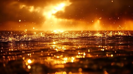 Golden Sunset Reflections On Water Surface