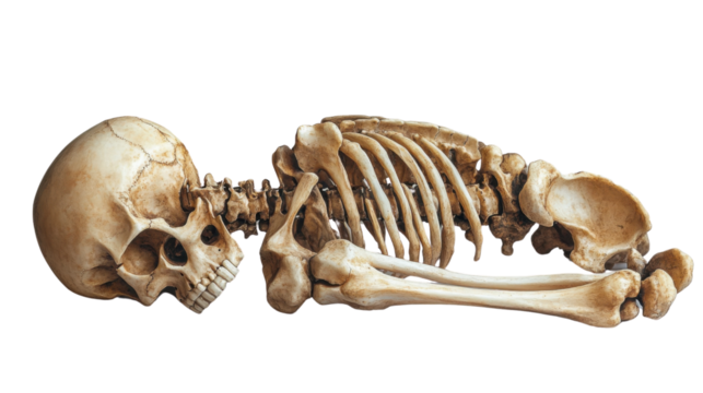 skeleton of a skull isolated on white background