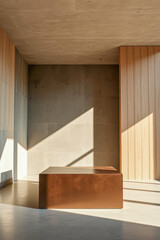 copper block sunlit room