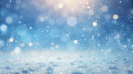 Sparkling frost with glowing snowflakes