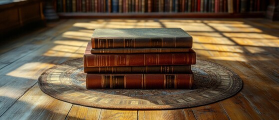 Cozy Literary Gathering Warm Light and Vintage Books in a Circular Setting
