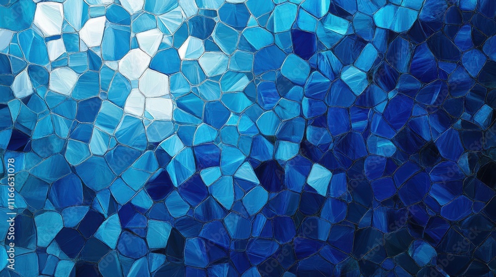 Poster abstract polygon background with a modern, angular design in various shades of blue.