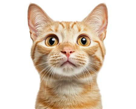 Isolated Orange Tabby Kitten Portrait