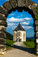 Historic Devil's Tower Amidst Lush Slovenian Countryside