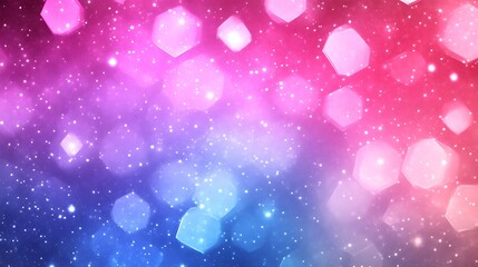 Abstract Pink and Blue Bokeh Background with Glitter