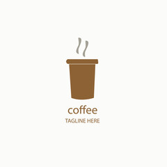 cup of coffee with beans logo