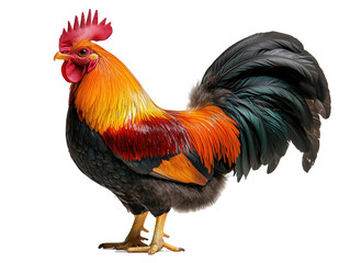 Fototapeta premium Isolated Colorful Rooster Standing