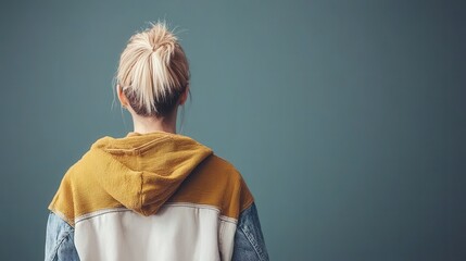 Fototapeta premium Woman in Stylish Back View Fashion Portrait