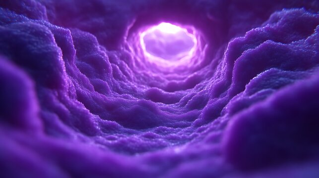 Purple Cosmic Tunnel Leading To Light