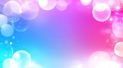 Beautiful Gradient Background with Bubbles and Snowflakes