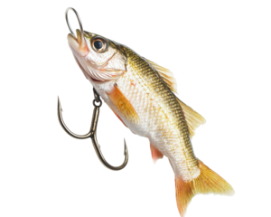 Isolated Fish on Fishing Hook