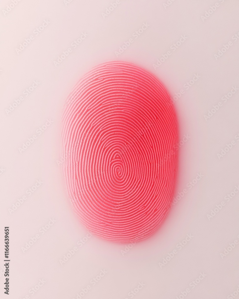 Poster futuristic digital fingerprint in minimalist high-tech design