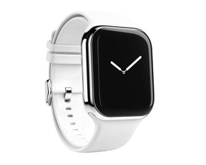 Isolated White Smartwatch with Black Screen