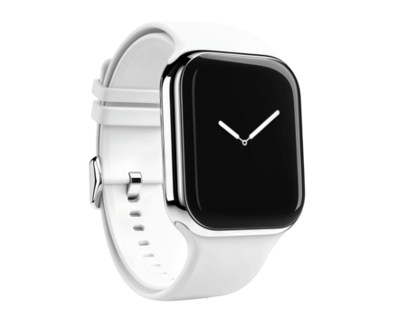 Isolated White Smartwatch with Black Screen