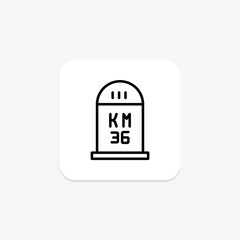 Road Km line icon , vector, pixel perfect, illustrator file