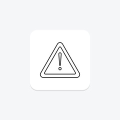 Warning Sign thinline icon , vector, pixel perfect, illustrator file