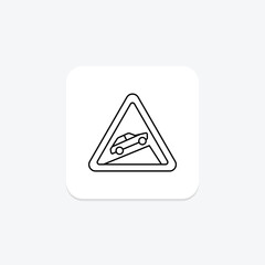 Steep Upwards thinline icon , vector, pixel perfect, illustrator file