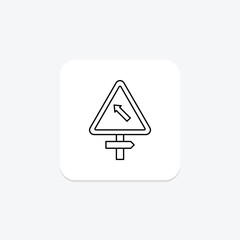 Road Sign thinline icon , vector, pixel perfect, illustrator file