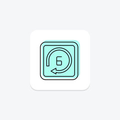 Turn Around color shadow thinline icon , vector, pixel perfect, illustrator file